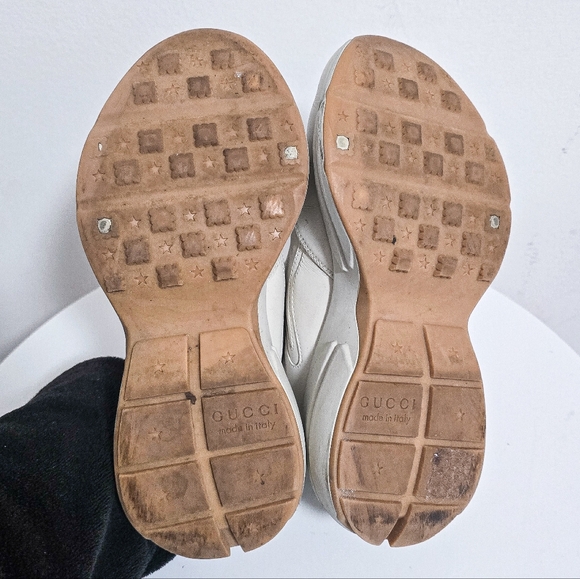 Gucci Rhyton cream chunky rainbow glitter logo casual sneakers size 36.5 - Picture 10 of 11